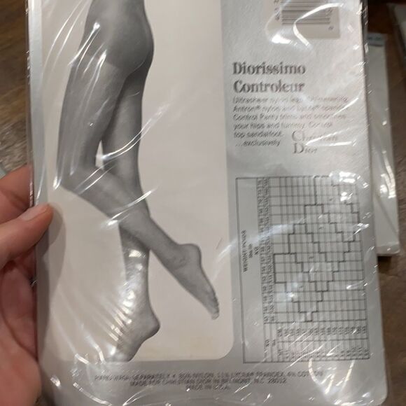 4 PR Vintage Christian Dior Pantyhose Deadstock small - Picture 5 of 10